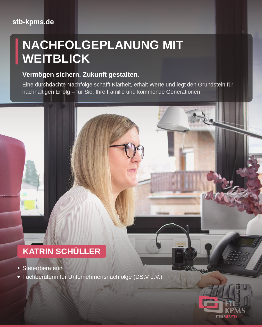 Beispiel-Social-Media-Post: Nachfolgeplanung mit Weitblick, ETL KPMS Steuerberater